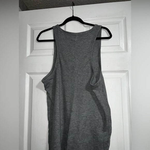 Gray Aerie Buttoned Tank Top. - Picture 2 of 3